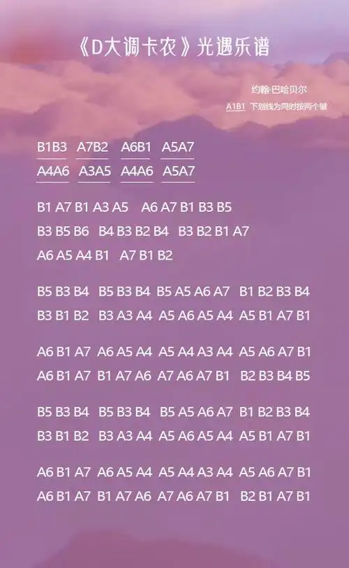 光遇卡农乐谱分享