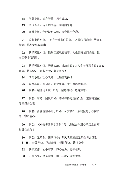 创意的队名与团队口号.docx 6页