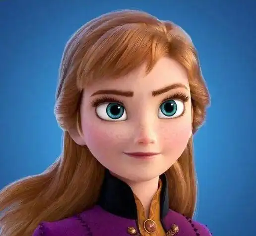 第三位是安娜公主,相比姐姐艾莎,安娜看起来阳光充满活力,动画中那略