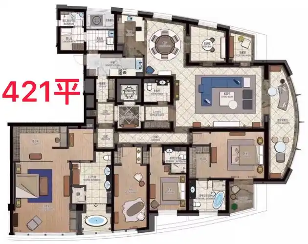其它 龙德景苑——徐汇区徐家汇大平层 写美篇a户型421.