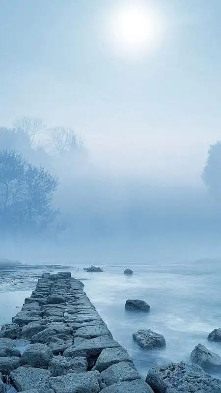 大气石桥青色h5背景