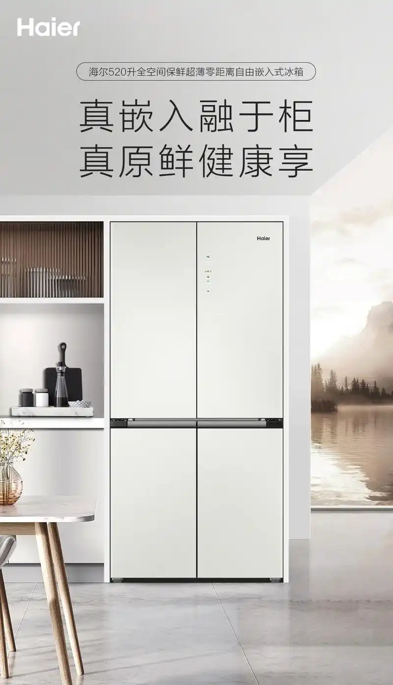 海尔冰箱520升零嵌入式,超薄.bcd-520wghtd1b - 抖音