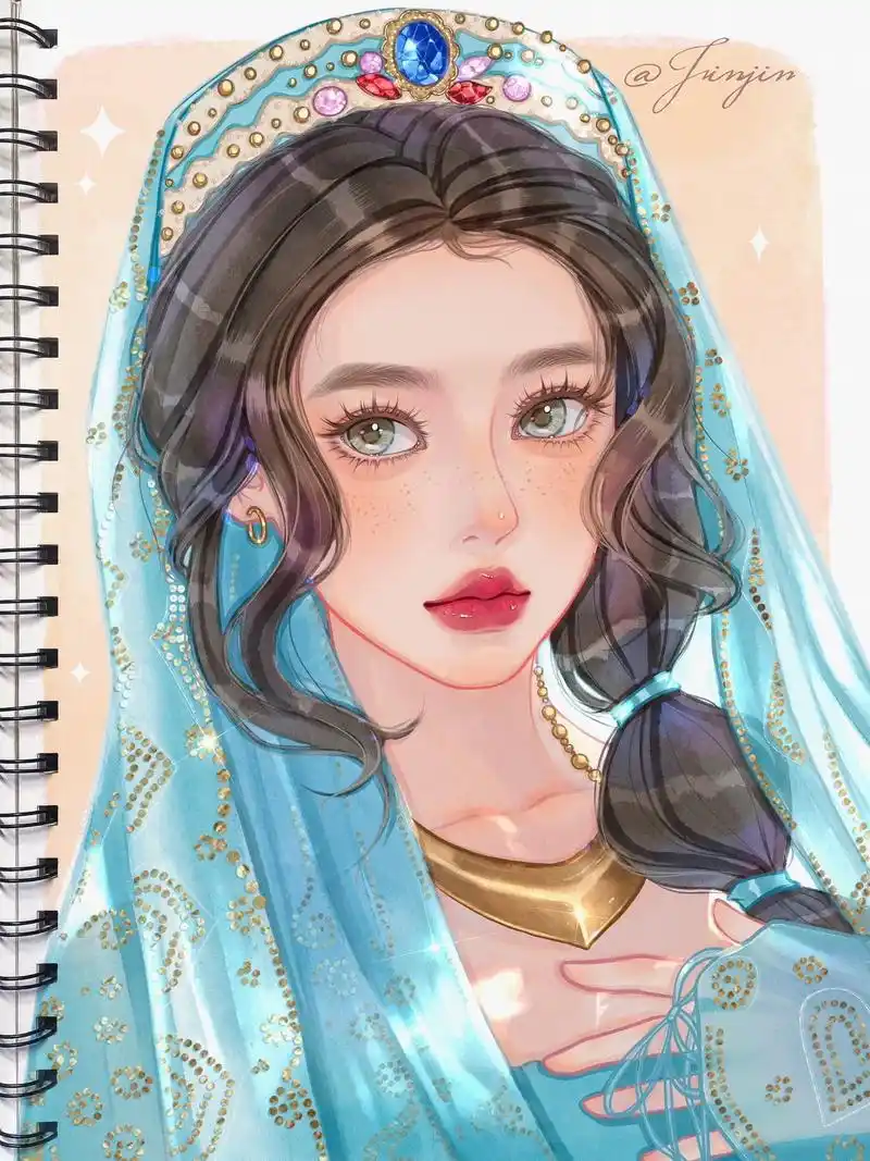 茉莉公主|水彩风手绘头像.#procreate绘画 #ipa - 抖音