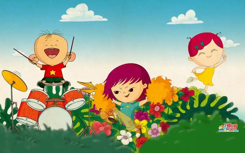 大耳朵图图,图图,可爱,玩耍,架子鼓大耳朵图图壁纸图片