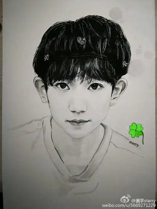 王源,手绘,tfboys,明星,插画王源 铅笔手绘 全员加速中