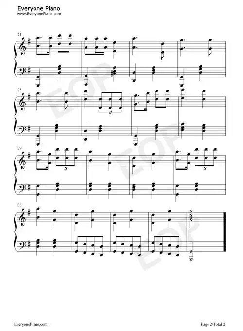 义勇军进行曲-中华人民共和国国歌五线谱预览2-钢琴谱文件(五线谱