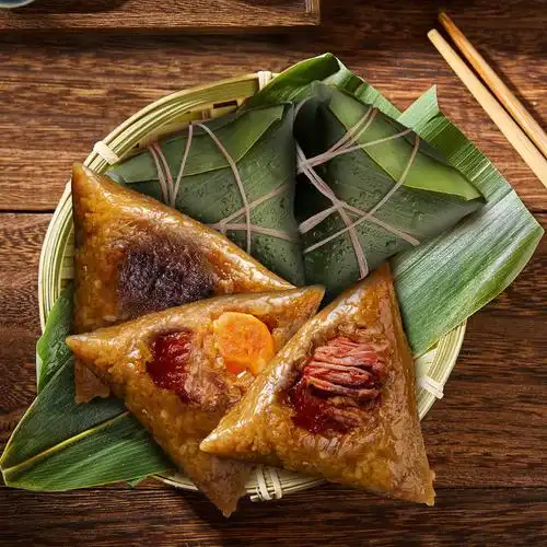 诺梵端午节限定经典蛋黄鲜肉粽红豆沙粽大肉粽子200g3袋6只装