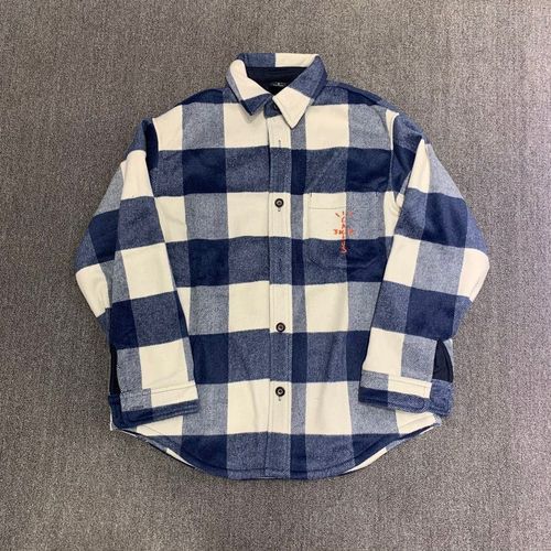 travisscottcactusjackboys格纹刺绣美式复古情侣经典ts格子衬衫