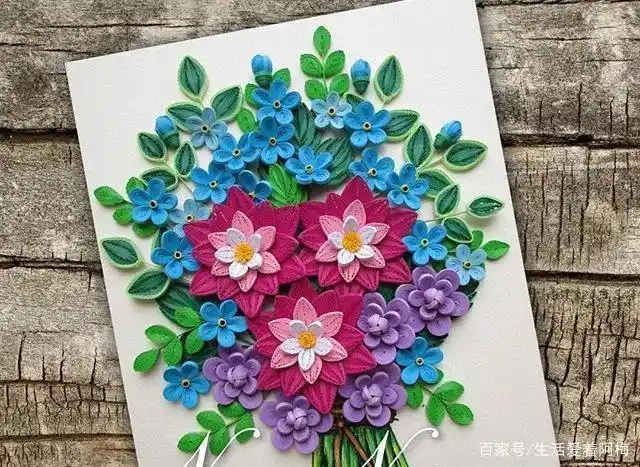 让佩服的彩纸条组合,每一朵都很精致!diy衍纸手工附3款教程