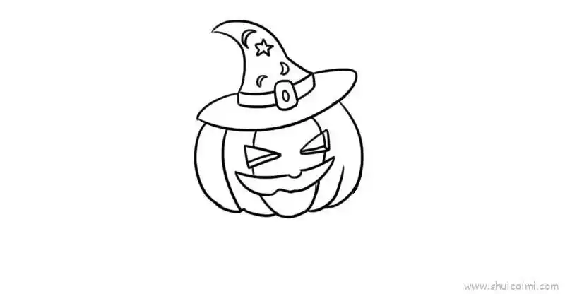 南瓜灯儿童画怎么画 南瓜灯简笔画步骤