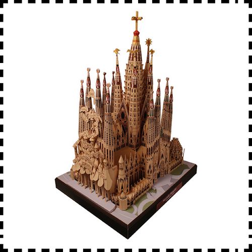 西班牙大教堂 世界著名建筑纸模型创意拼装3d手工diy 纸艺