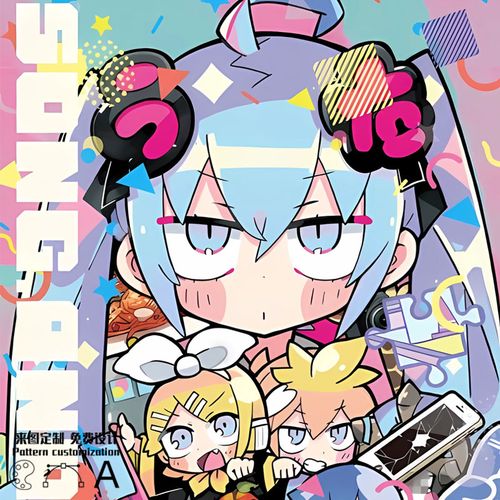 二次元动漫初音未来短袖上衣宽松休闲情侣装ins潮夏季潮流t恤