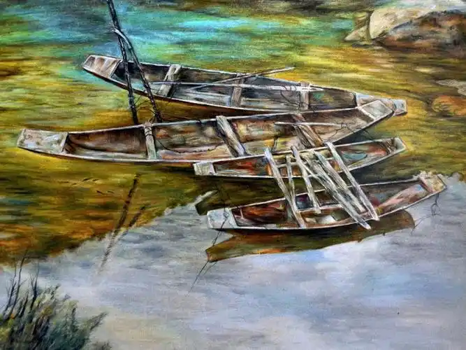 彩铅风景画野渡无人舟自横手绘过程