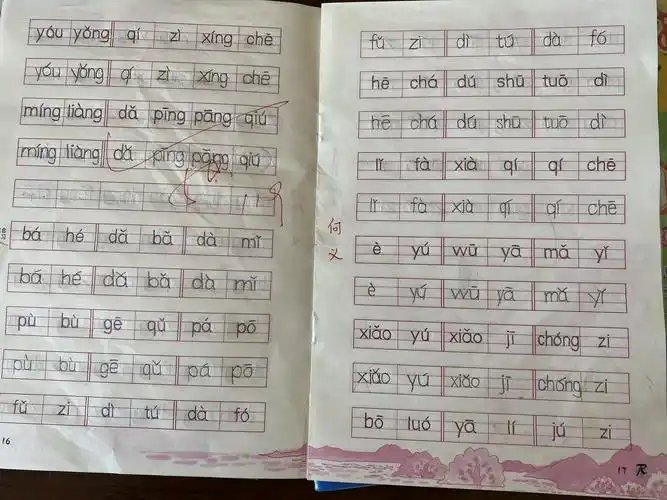 拼音综合练习(1)优秀作业及进步作业展