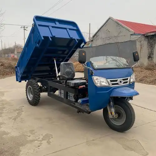 鲁祥供应电动矿用三轮车 工地拉沙拉灰翻斗车 自卸运输电动大三轮