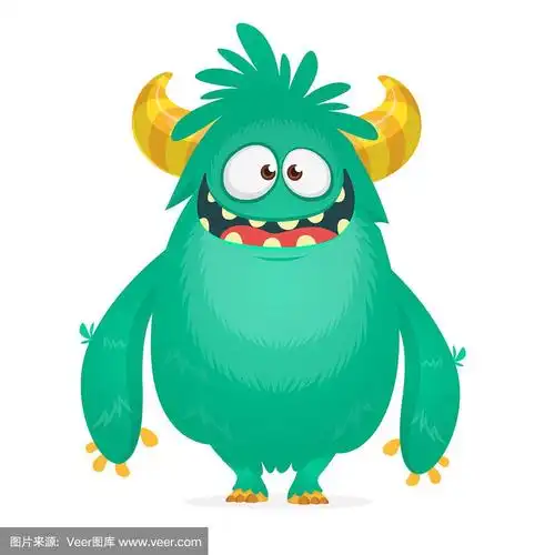 有趣的卡通怪物.矢量图