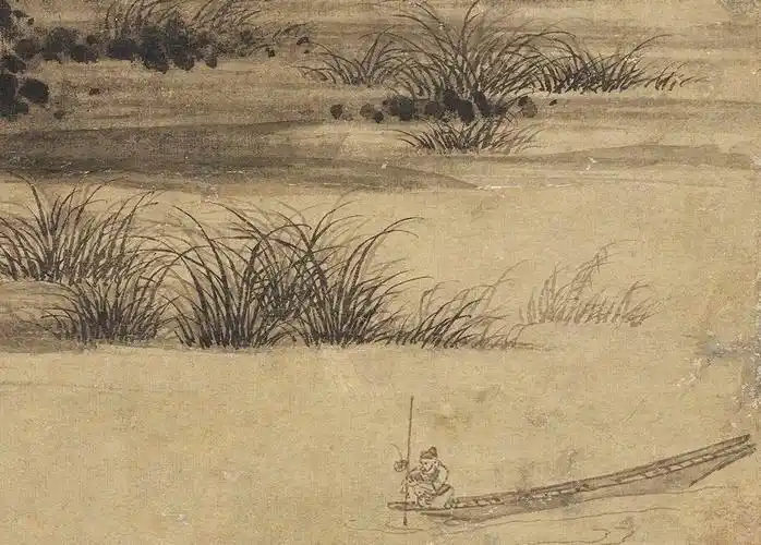 元 吴镇 洞庭渔隐 轴(局部) 台北故宫博物院藏