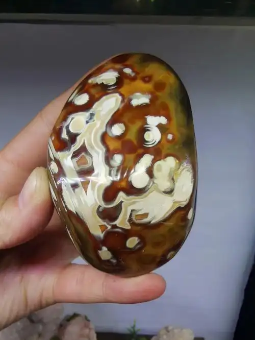 纯天然马达加斯加花玛瑙原石超级漂亮