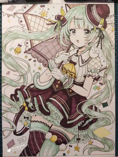 马克笔童话风美少女动漫手绘附过程