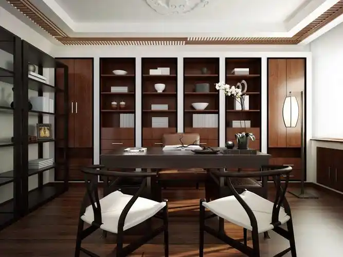 书房中式书柜大户型装修