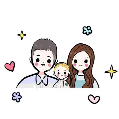 简笔画头像亲子简笔画有爱的一家三口头像简笔画