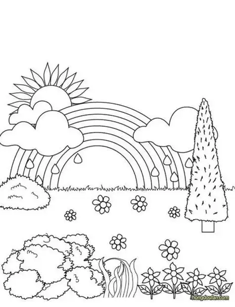 幼儿园的花圃简笔画