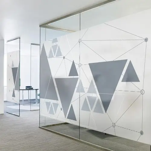 条】静电磨砂玻璃贴膜办公室防透光不透明公司装饰腰线条创意门窗贴纸