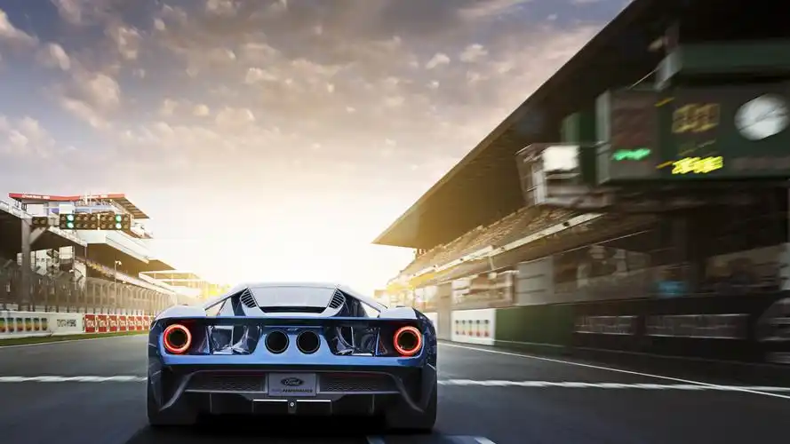 福特gt蓝色炫酷跑车图片桌面壁纸