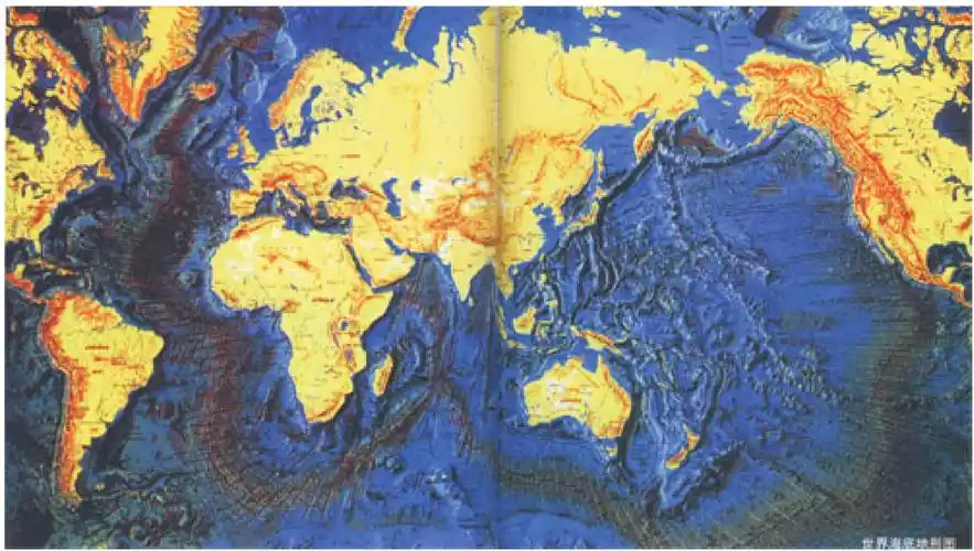 彩图3 世界海洋地形图