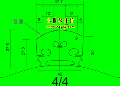 小提琴琴码的琴弦间距距离