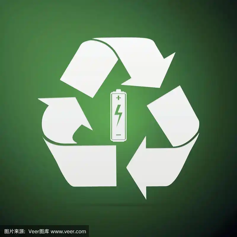 电池与回收符号-可再生能源概念图标