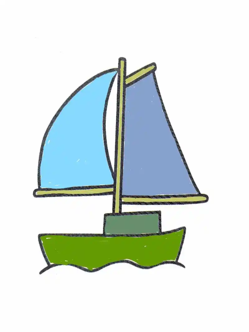 一学就会的简笔画 #亲子简笔画 画帆船 帆船画法 - 抖音