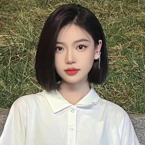 假头套女短发网红韩式波波头锁骨发减龄中分八字刘海自然全头套式