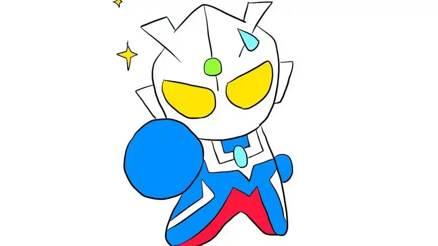 可爱简单赛罗奥特曼儿童卡通简笔画