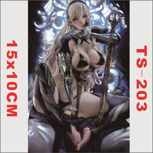 卡通3d游戏建模美女二次元性感少女冰箱贴纸滑板笔记本行李箱贴纸