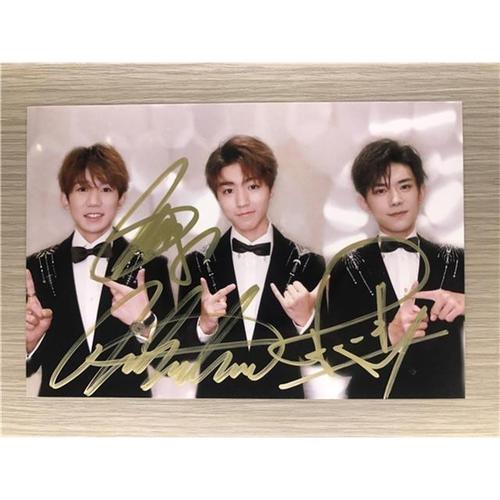 『冲冠』tfboys亲笔签名王俊凯王源易烊千玺集体签名照五周年9款