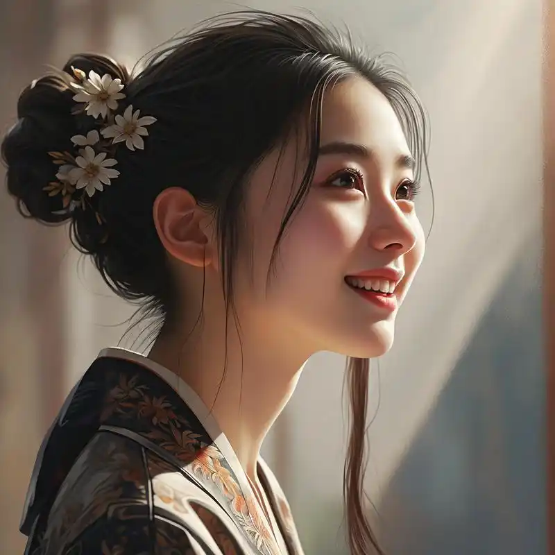 92 绝美女生真人侧脸头像 93