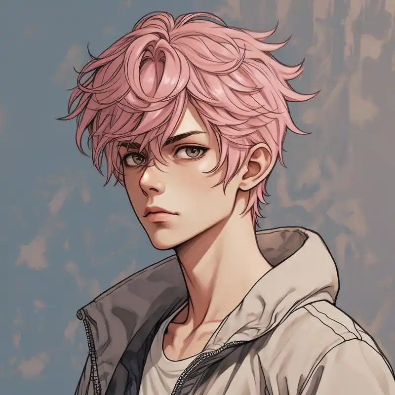 这些粉毛动漫男角色头像真是太帅了!
