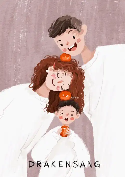 你们要的男孩版来啦一家三口装饰画