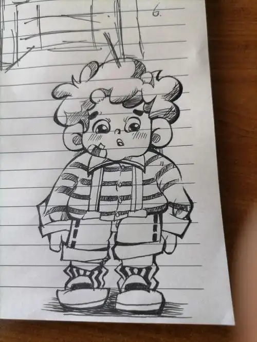 简笔画调皮的男孩