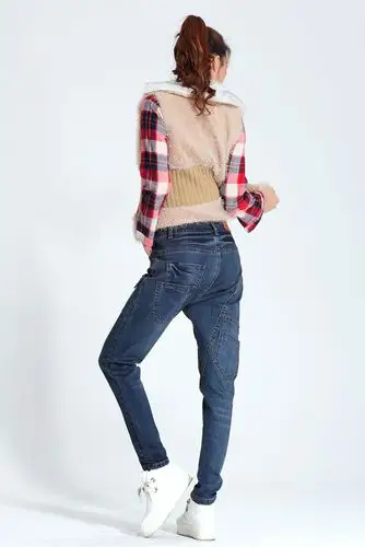 韩版新款个性时尚吊档复古嘻哈宽松大码哈伦裤女垮裤牛仔裤潮长裤