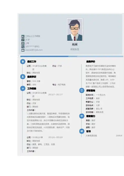 采购专员求职简历个人简历pdf2页