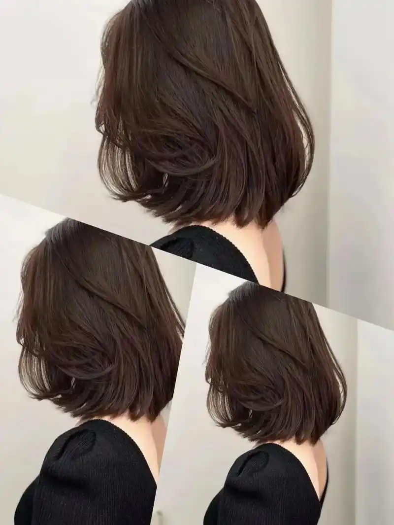 慵懒纹理烫77仙女发色冷棕色.短发小姐姐的绝配#coco染色  - 抖音