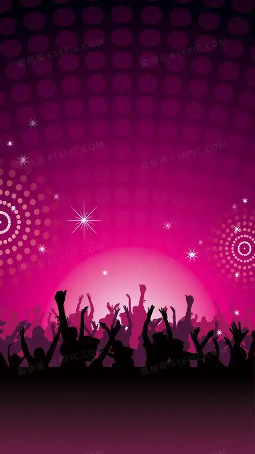紫色动感狂欢音乐psd分层h5背景素材