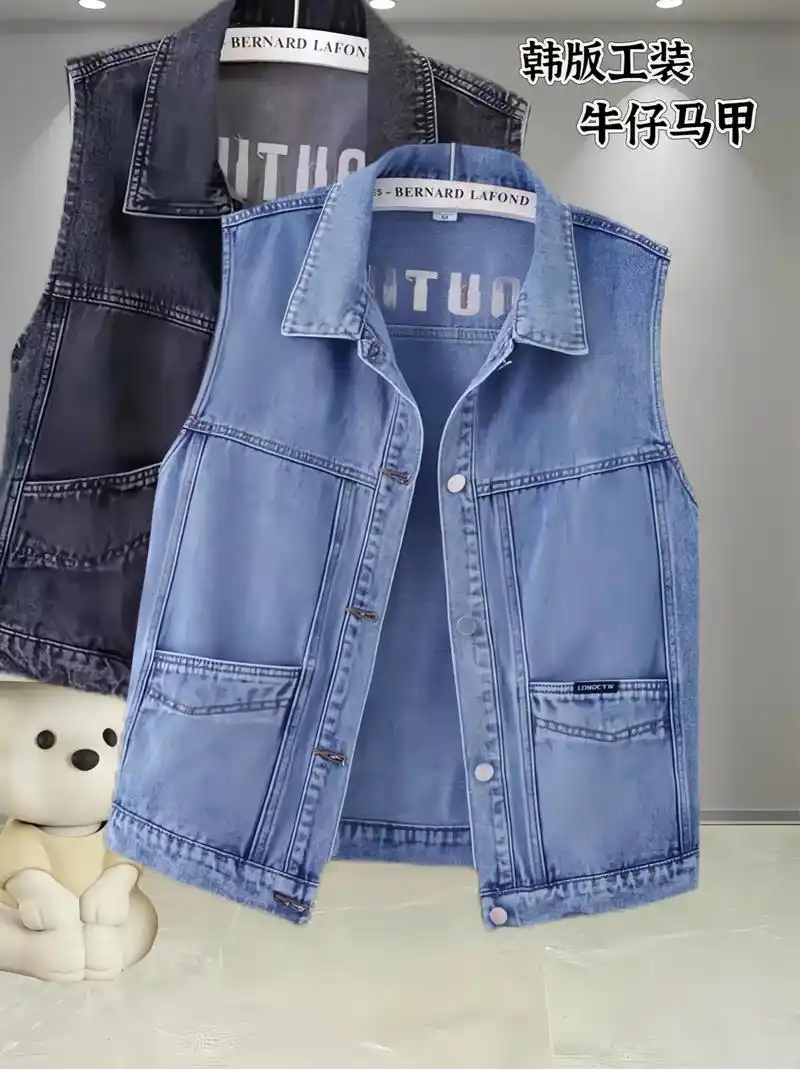 惊艳登场的韩式刺绣牛仔马甲,潮流气息十足,简直是对