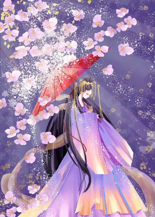 古风插画人物—少女与花|插画|创作习作|宫核桃仁 - 原创作品 - 站酷