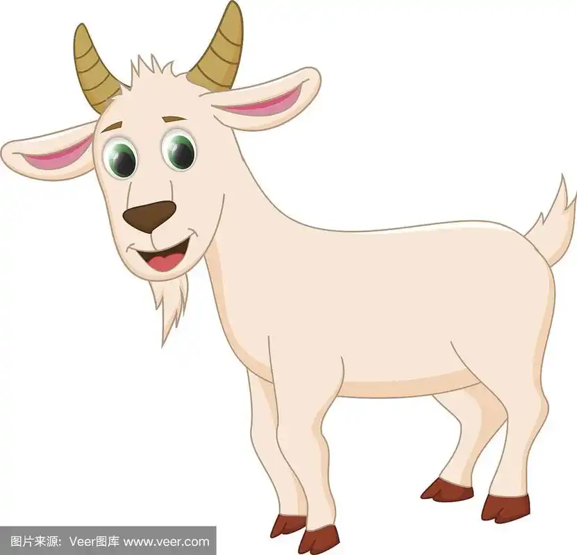 卡通可爱的山羊