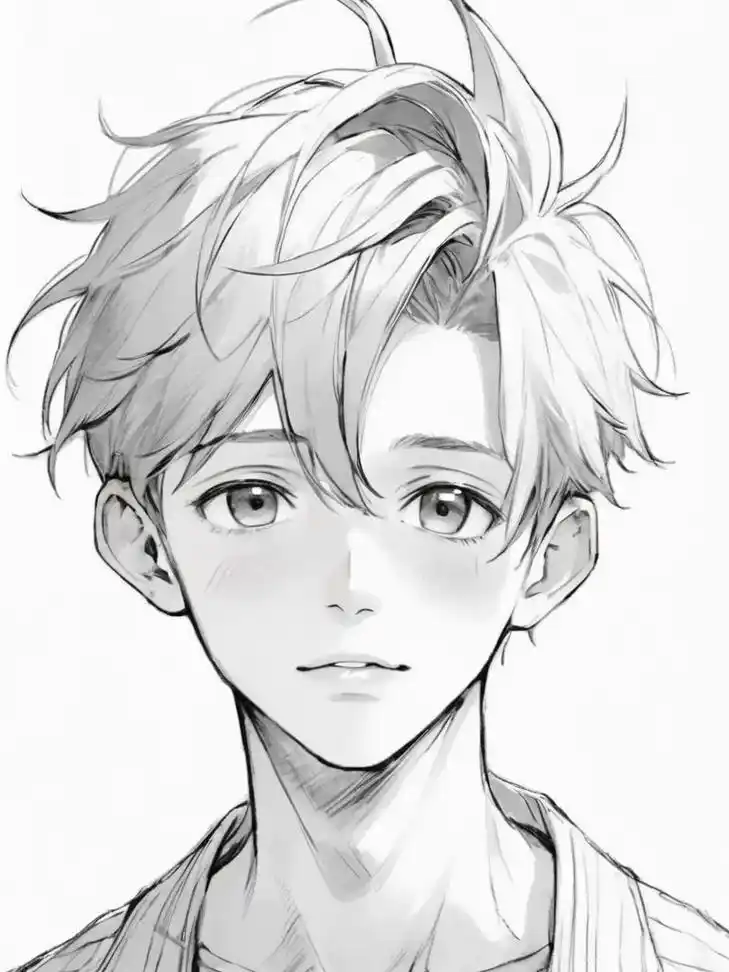 漫画人物.#漫画人物 #动漫男头 #线稿 - 抖音