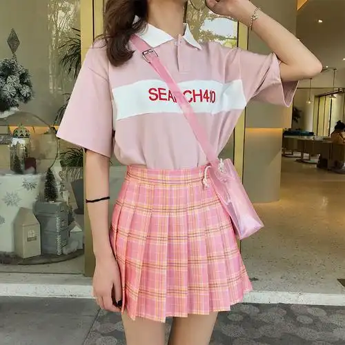 百褶裙女春夏a字高腰显瘦学生院风短裙2021新款半身jk裙防走光