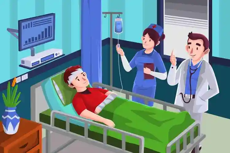 医院病床场景矢量插画hospital–vectorillustration